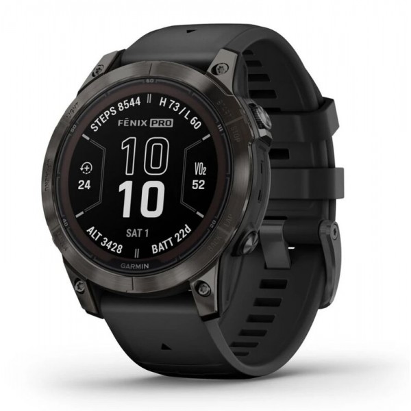 Купить Умные часы Garmin Garmin Fenix 7 Pro 47 мм Sapphire Solar Carbon Grey Whit Black Band 010-02777-00 в Москве