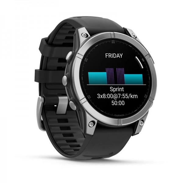 Купить Умные часы Garmin Fenix E 47 мм Amoled Stainless Steel with Black Band 010-03025-02 в Москве