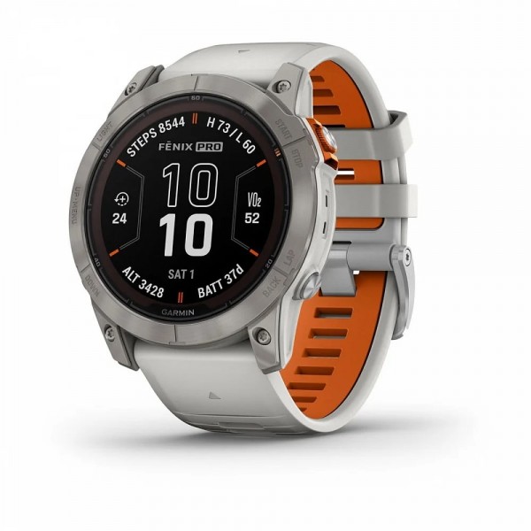 Умные часы Garmin Fenix 7X Pro 51 мм Sapphire Titanium with Fog Gray/Ember Orange 010-02778-14