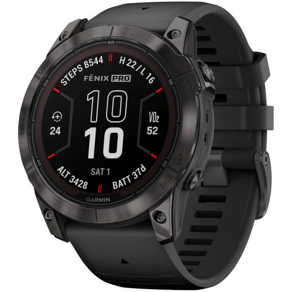 Умные часы Garmin Fenix 7X Pro 51 мм Solar Carbon Gray with Black Band 010-02778-00