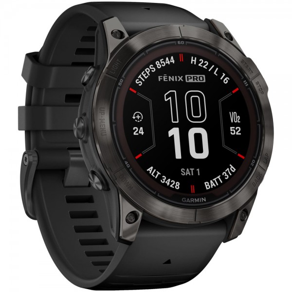 Умные часы Garmin Fenix 7X Pro 51 мм Solar Carbon Gray with Black Band 010-02778-00