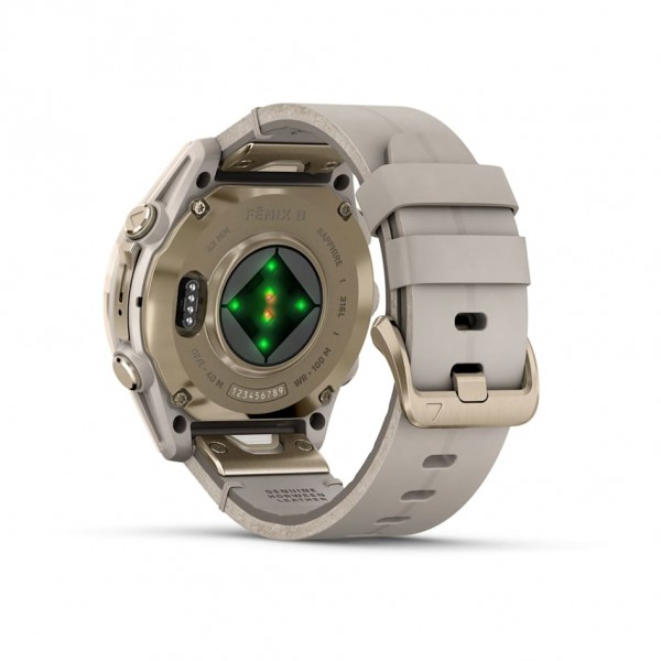 Умные часы Garmin Fenix 8 43 мм Amoled Sapphire Soft Gold with Limestone Leather Band plus Dark Sandstone Silicone 010-02903-40