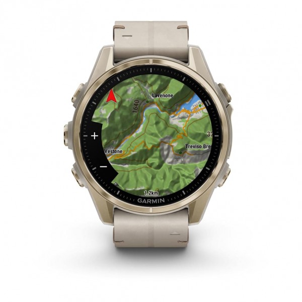 Умные часы Garmin Fenix 8 43 мм Amoled Sapphire Soft Gold with Limestone Leather Band plus Dark Sandstone Silicone 010-02903-40