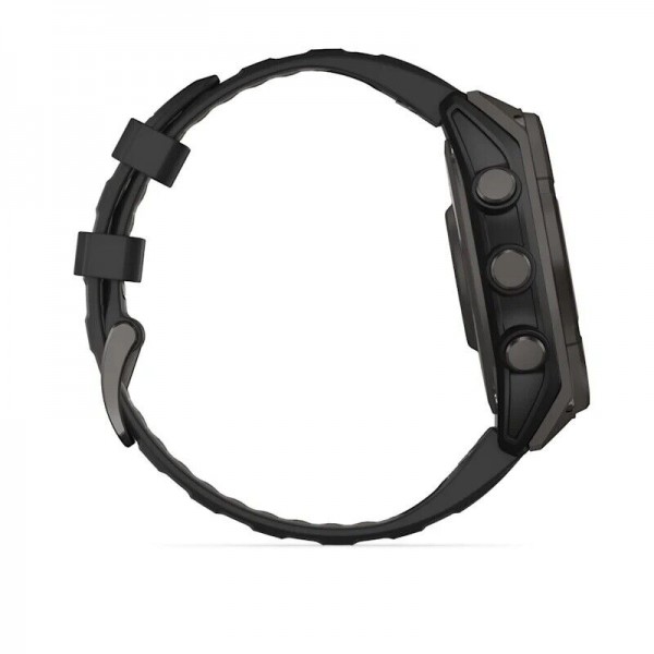 Умные часы Garmin Fenix 8 47 мм Solar Sapphire Carbon Gray Titanium with Black/Pebble Silicone 010-02906-11
