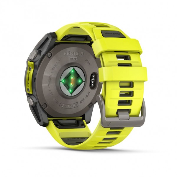 Умные часы Garmin Fenix 8 51mm Solar Sapphire Titanium with Yellow Graphite Silicone 010-02907-21