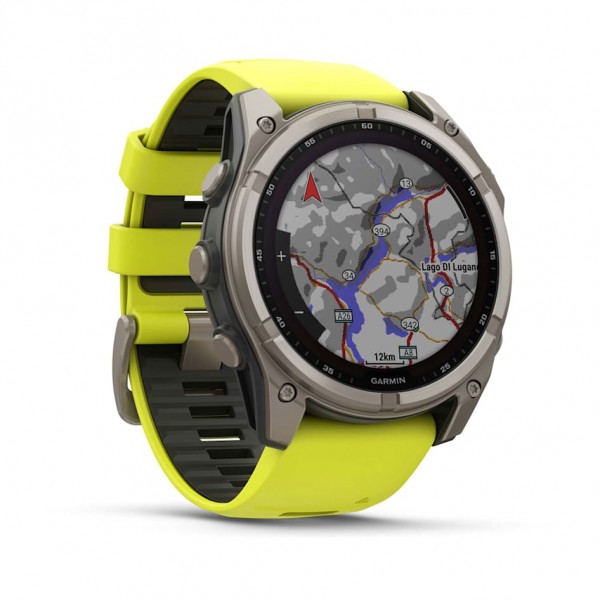 Умные часы Garmin Fenix 8 51mm Solar Sapphire Titanium with Yellow Graphite Silicone 010-02907-21