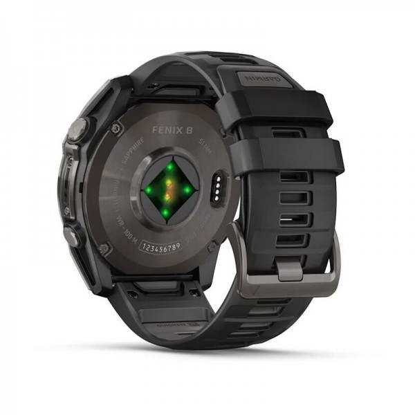 Умные часы Garmin Fenix 8 51mm Amoled Sapphire Carbon Gray DLC Titanium with Pebble Gray Silicone 010-02905-21