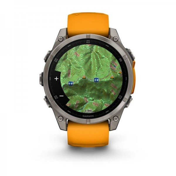 Умные часы Garmin Fenix 8 47 мм Amoled Sapphire Titanium Orange 010-02904-11