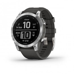 Умные часы Garmin FENIX 7 Standard Edition Silver with Graphite Band EU