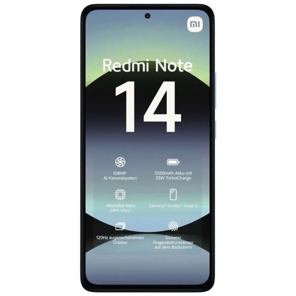 Смартфон Xiaomi Redmi Note 14 8/128 ГБ RU, 4G, NFС, Dual nano SIM, синий