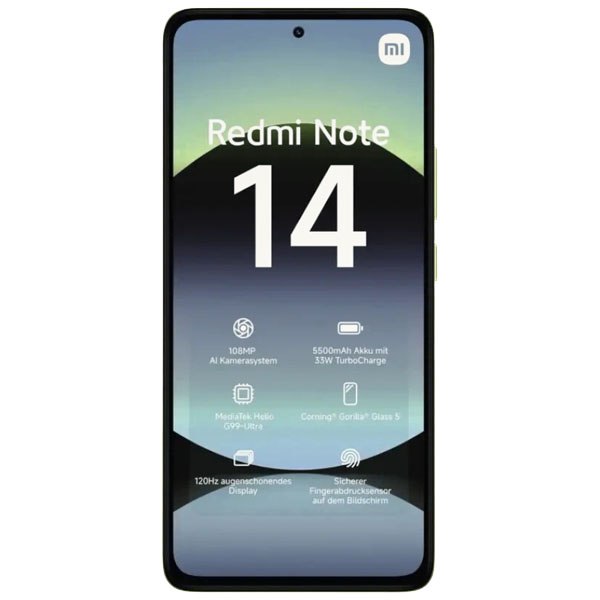 Смартфон Xiaomi Redmi Note 14 6/128 ГБ RU, 4G, NFС, Dual nano SIM, зеленый