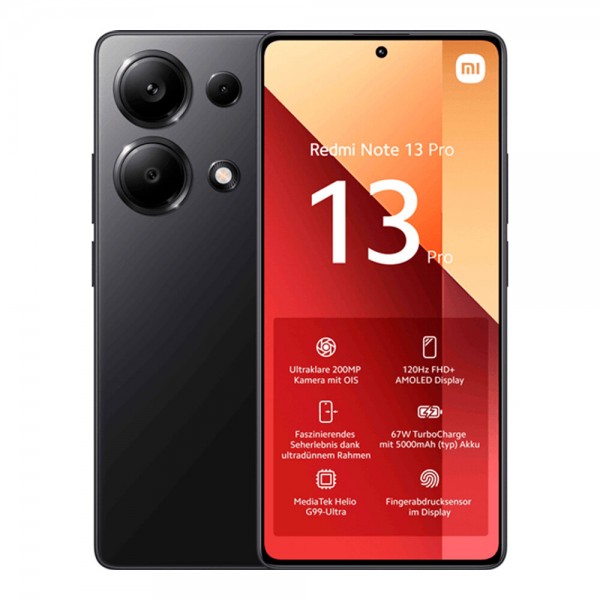 Смартфон Xiaomi Redmi Note 13 Pro 8/128 ГБ EU, 4G, NFC, Dual nano SIM, черный