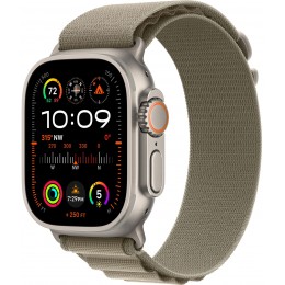 Умные часы Apple Watch Ultra 2 49 мм Titanium Case, титановый/olive Alpine Loop (М)