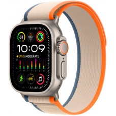 Умные часы Apple Watch Ultra 2 49 мм Titanium Case, титановый/orange/beige Trail Loop (S/M)