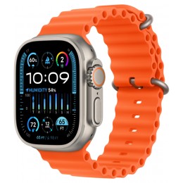 Умные часы Apple Watch Ultra 2 49 мм Titanium Case, титановый/Orange Ocean Band One Size