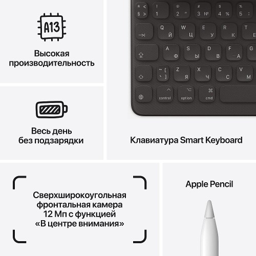 Планшет Apple iPad 10.2 (9gen), 256 ГБ, Wi-Fi+Cellular, iPadOS, серый