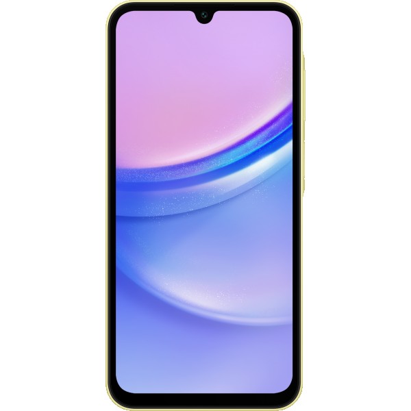 Смартфон Samsung Galaxy A15 8/256 ГБ в желтом цвете с поддержкой Dual nano SIM