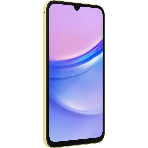 Смартфон Samsung Galaxy A15 8/256 ГБ в желтом цвете с поддержкой Dual nano SIM