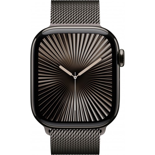 Apple Watch S10 46mm Natural Titanium Case with Natural Milanese Loop S/M (HK)