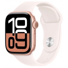 Apple Watch S10 46mm Rose Gold Aluminium Case with Light Blush Sport Band US M/L (MWWU3)