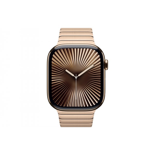 Apple Watch S10 46mm: Золотой титановый корпус с золотым браслетом