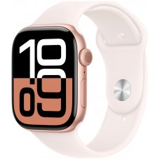 Apple Watch S10 46mm Rose Gold Aluminium Case with Light Blush Sport Band US S/M (MWWT3)
