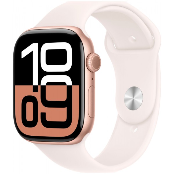 Apple Watch S10 46mm Rose Gold Aluminium Case with Light Blush Sport Band US S/M (MWWT3)