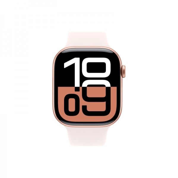 Apple Watch S10 46mm Rose Gold Aluminium Case with Light Blush Sport Band US S/M (MWWT3)