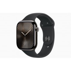 Apple Watch S10 42mm Slate Titanium Case with Black Sport Band M/L (HK)