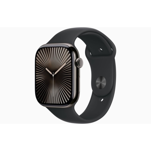 Купите Apple Watch S10 42mm с титановым корпусом и черным спортивным ремешком M/L (HK)