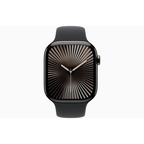 Купите Apple Watch S10 42mm с титановым корпусом и черным спортивным ремешком M/L (HK)