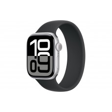 Apple Watch S10 42mm Silver Aluminium Case with Black Solo Loop