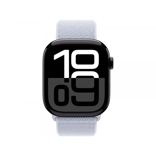 Apple Watch S10 42mm Jet Black Aluminium Case with Blue Cloud Sport Loop 