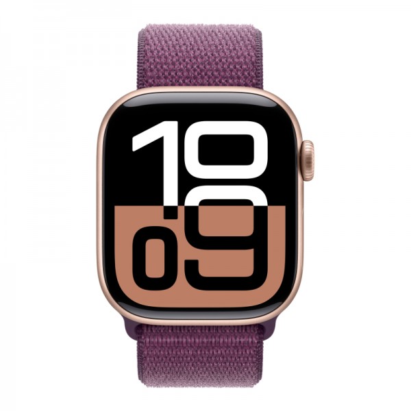 Apple Watch S10 46mm GPS + Cellular в розовом золоте с пурпурным спортивным ремешком