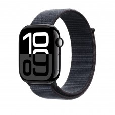 Apple Watch S10 42mm Aluminium Jet Black Case with Ink Sport Loop MWWG3