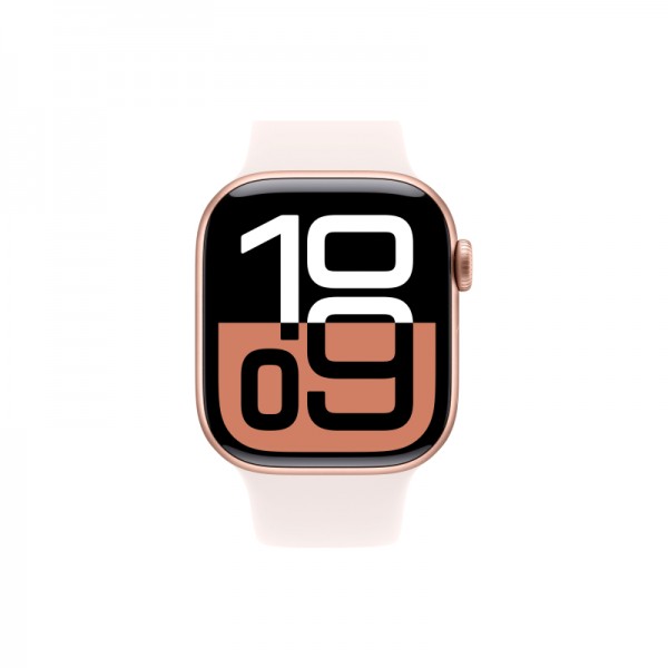 Apple Watch S10 42mm GPS + Cellular, 42mm Rose Gold Aluminum Case with Light Blush Sport Band S/M