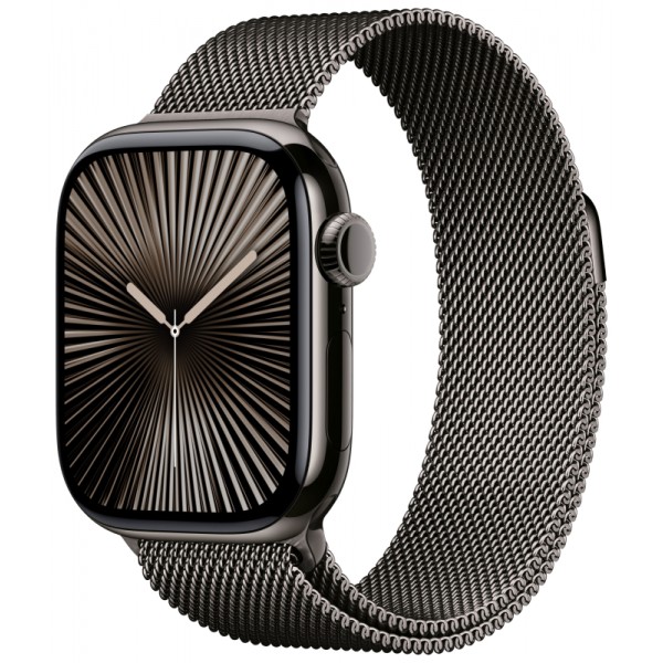 Apple Watch S10 42mm Slate Titanium Case with Slate Milanese Loop