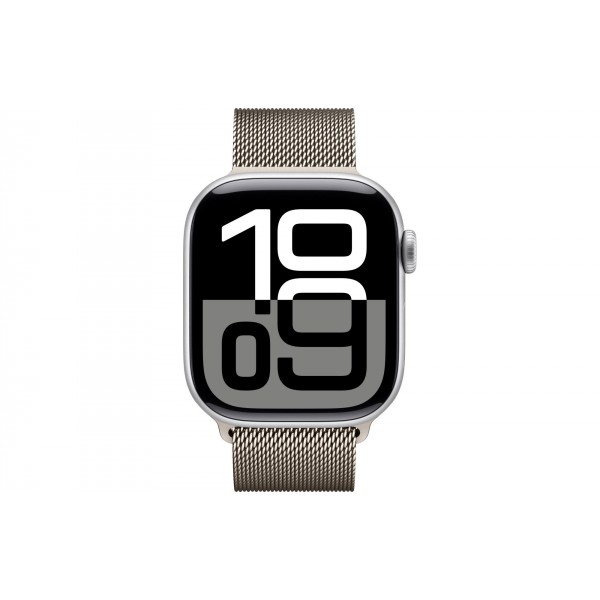 Apple Watch S10 42mm Silver Aluminum Case with Natural Milanese Loop
