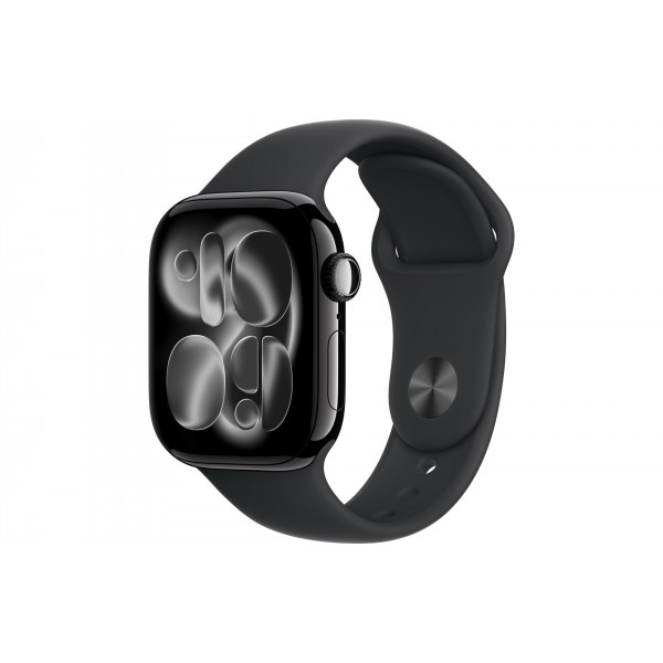 Apple Watch S11 42mm Jet Black Aluminum Case with Black Sport Band M/L