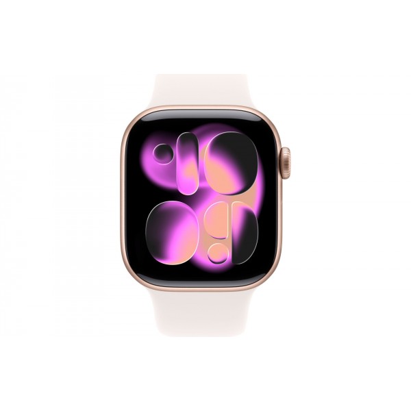 Apple Watch S11 42mm Rose Gold Aluminum Case with Light Blush Sport Band S/M