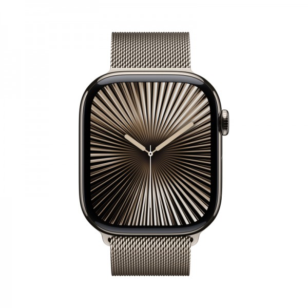 Apple Watch S10 46mm Natural Titanium Case with Natural Milanese Loop M/L (US)