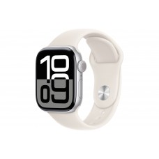 Apple Watch S10 42mm Silver Aluminium Case with with Starlight Sport Band  S/M
