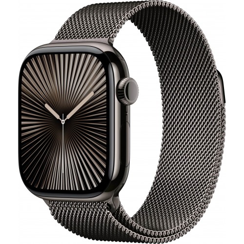 Apple Watch S10 46mm Slate Titanium Case with Slate Milanese Loop M/L