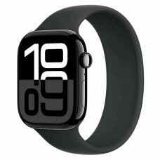 Apple Watch S10 46mm Jet Black Aluminum Case with Black Solo Loop Size 10