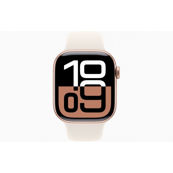 Apple Watch S10 42mm в розовом золоте с ремешком Starlight S/M