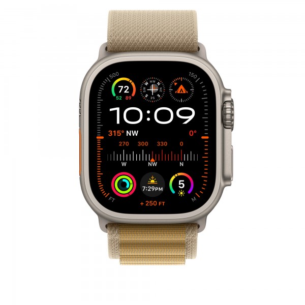 Ремешок Tan Alpine Loop для Apple Watch Ultra 49mm - M (Бежевый) с натуральной отделкой титана