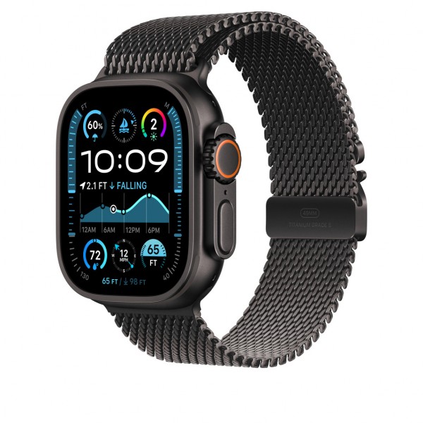 Ремешок для Apple Watch 49mm Black Titanium Milanese Loop - M (Черный) (MXKG3)