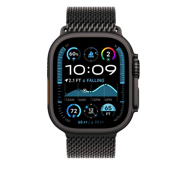 Ремешок для Apple Watch 49mm Black Titanium Milanese Loop - M (Черный) (MXKG3)
