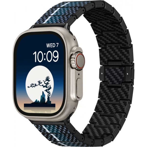 Ремешок Pitaka Poetry of Things Chromacarbon Band для Apple Watch 38/40/41/42/44/45/46/49 мм, принт луна (Moon) (AWB2306)