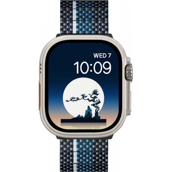 Ремешок Pitaka Poetry of Things Chromacarbon Band для Apple Watch 38/40/41/42/44/45/46/49 мм, принт луна (Moon) (AWB2306)